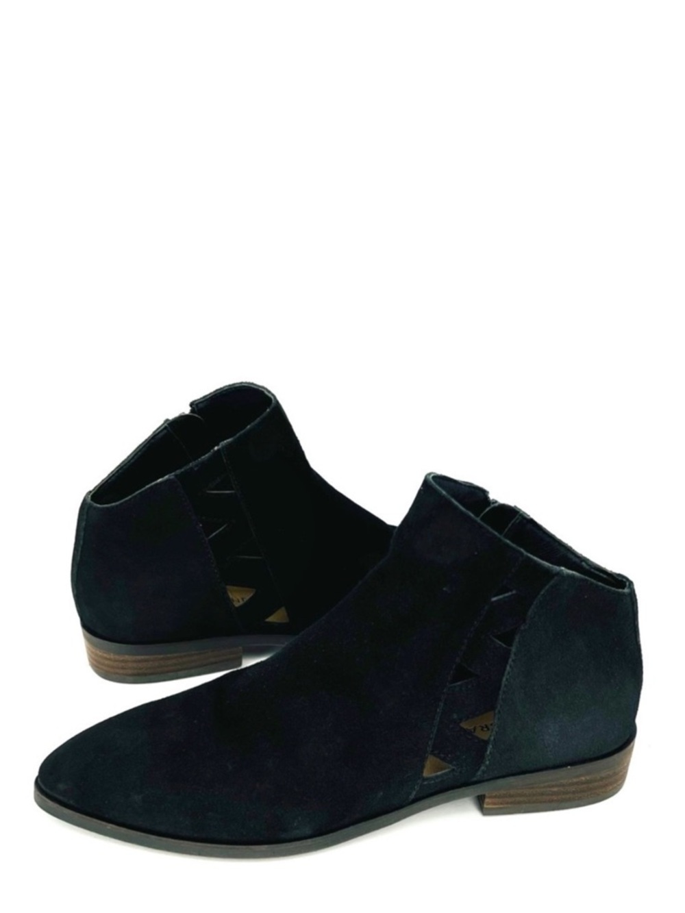 Lucky Brand Jakeela Ankle Booties Black Suede Leather Size 8.5